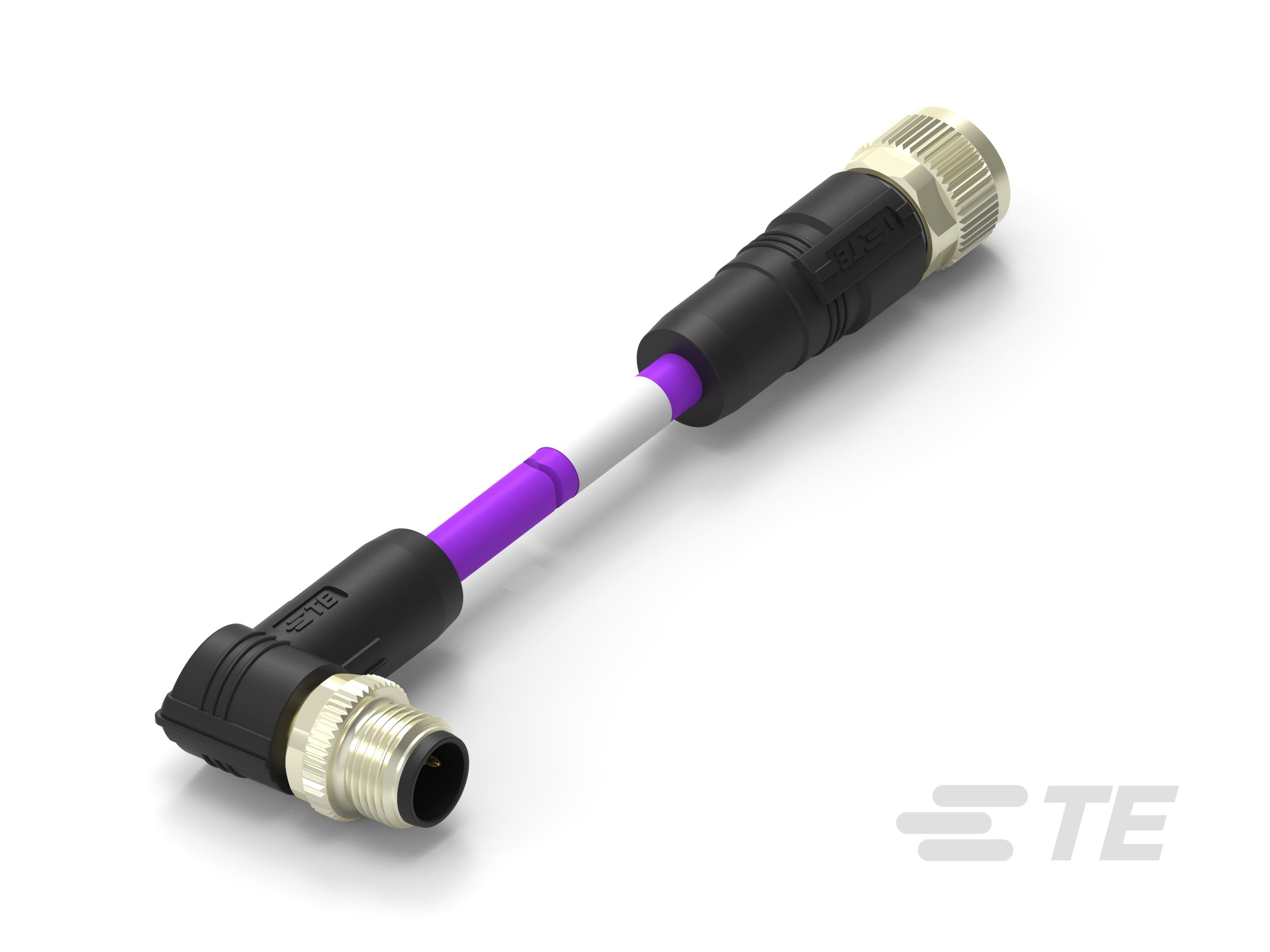 Te Entrelec - Cordons, Connecteur/Femelle, M12 vers M12, Violet