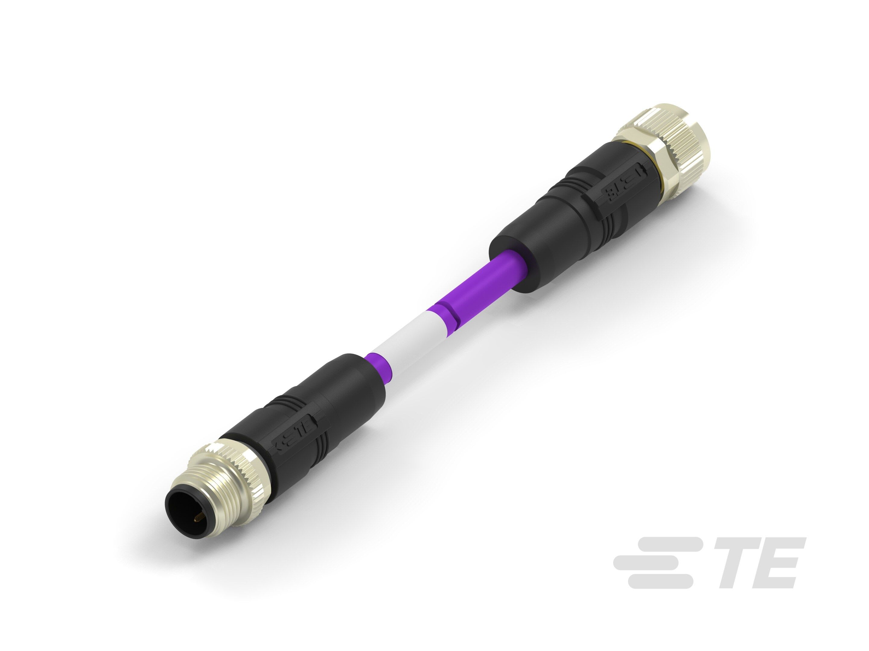 Te Entrelec - Cordons, Connecteur/Femelle, M12 vers M12, Violet