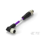 Te Entrelec - Cordons, Connecteur/Femelle, M12 vers M12, Violet