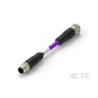 Te Entrelec - Cordons, Connecteur/Femelle, M12 vers M12, Violet