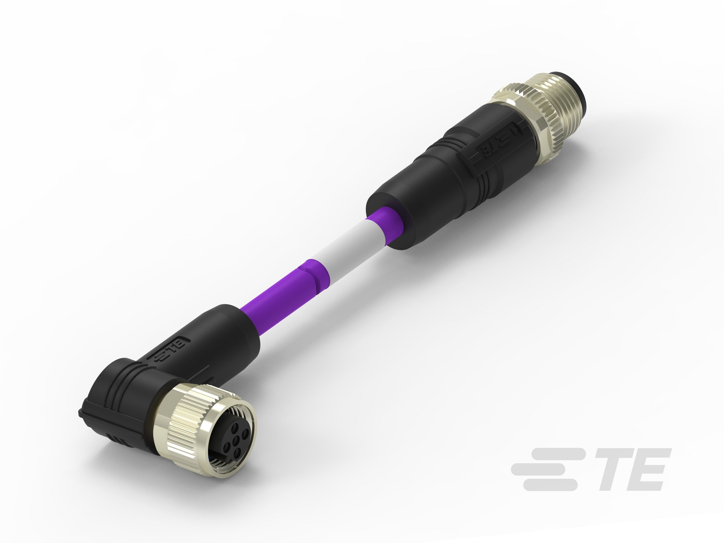 Te Entrelec - Cordons, Connecteur/Femelle, M12 vers M12, Violet