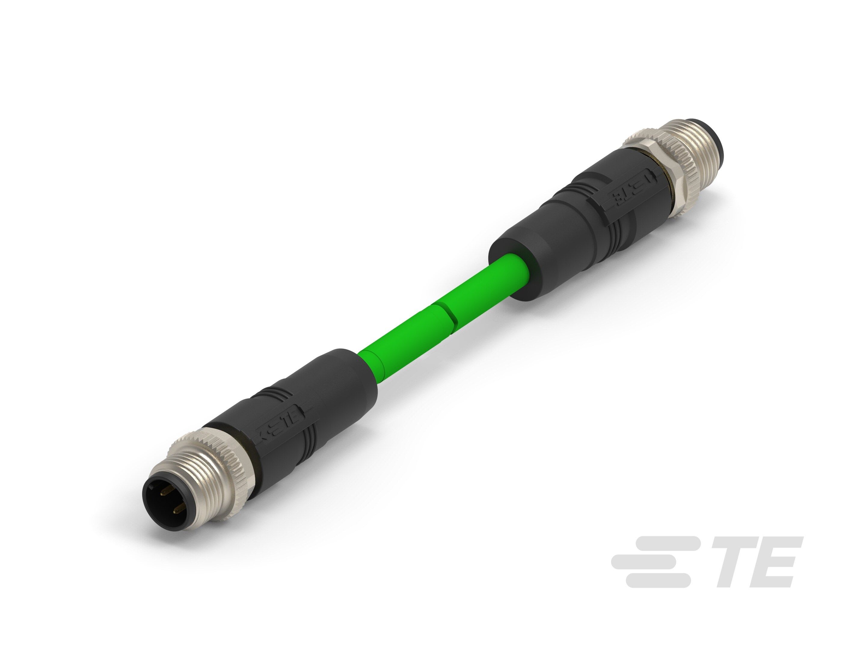 Te Entrelec - Cordons, Mâle/Mâle, M12 vers M12, Vert B-2.0M