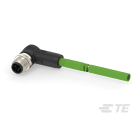 Te Entrelec - Cordons, Mâle, M12 Queue de cochon, Angle Droit, Vert