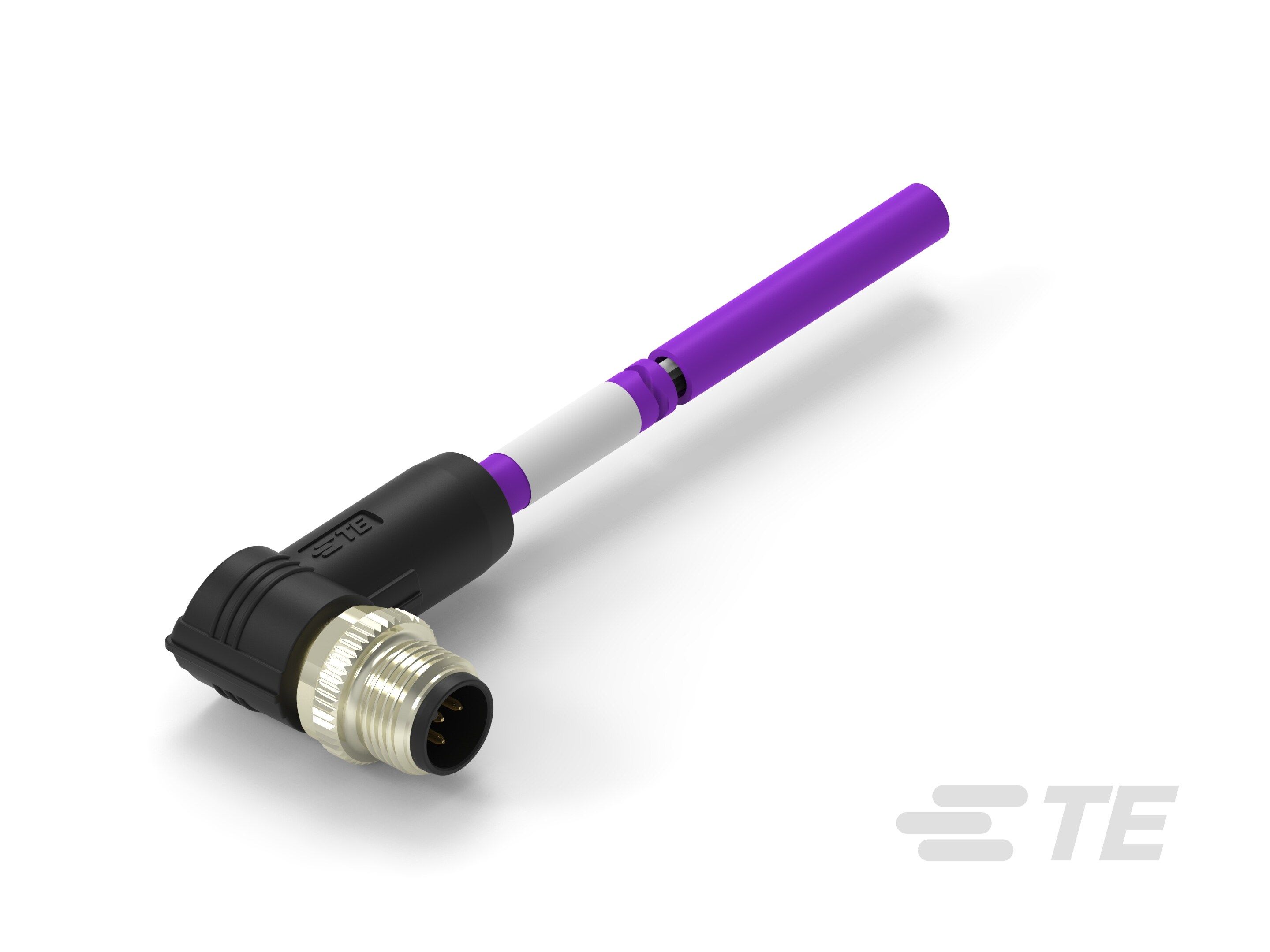 Te Entrelec - Cordons, M12 Queue de cochon, Angle Droit, Violet