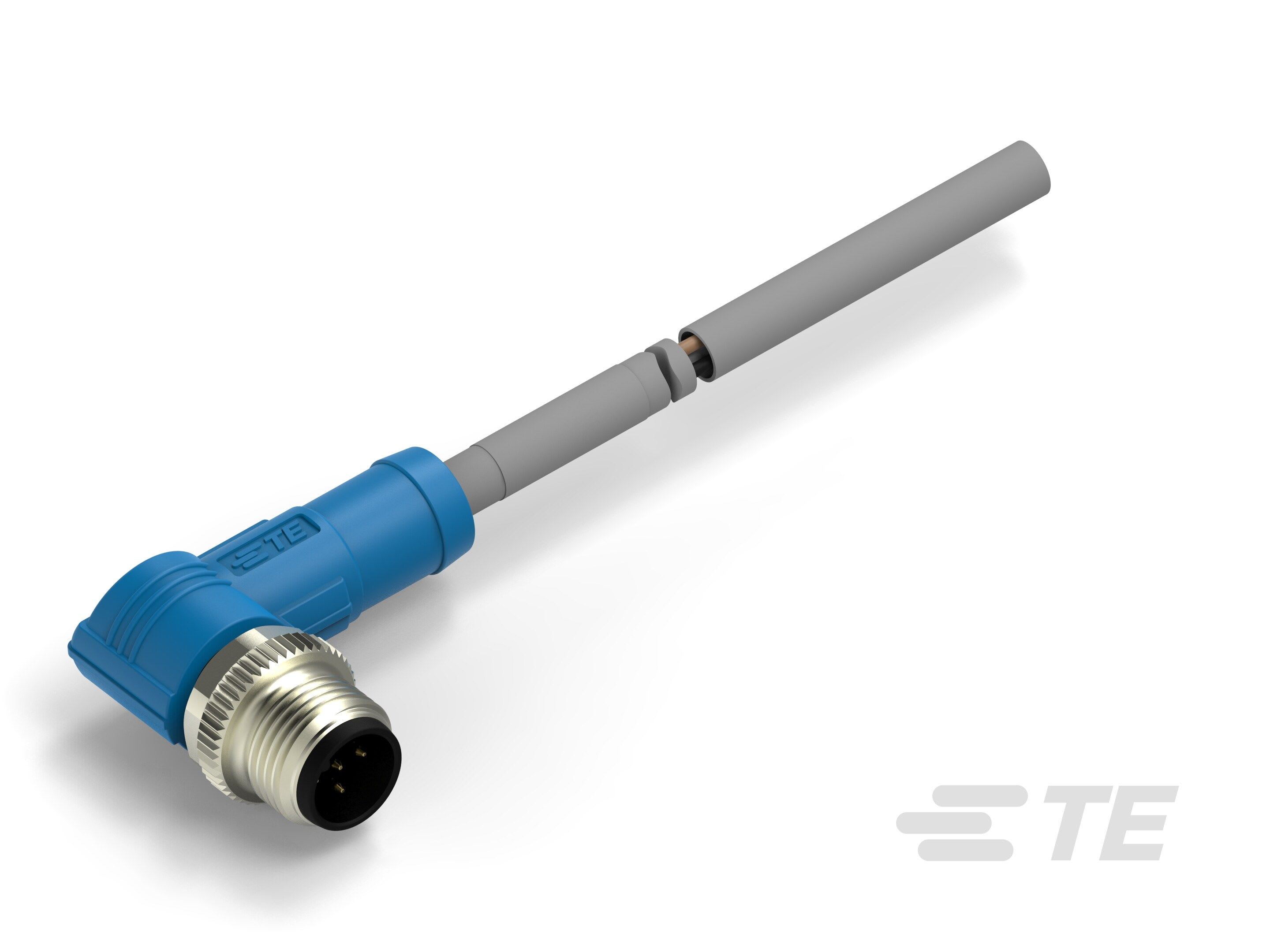 Te Entrelec - Cordons, Mâle, M12 Queue de cochon, Angle Droit,