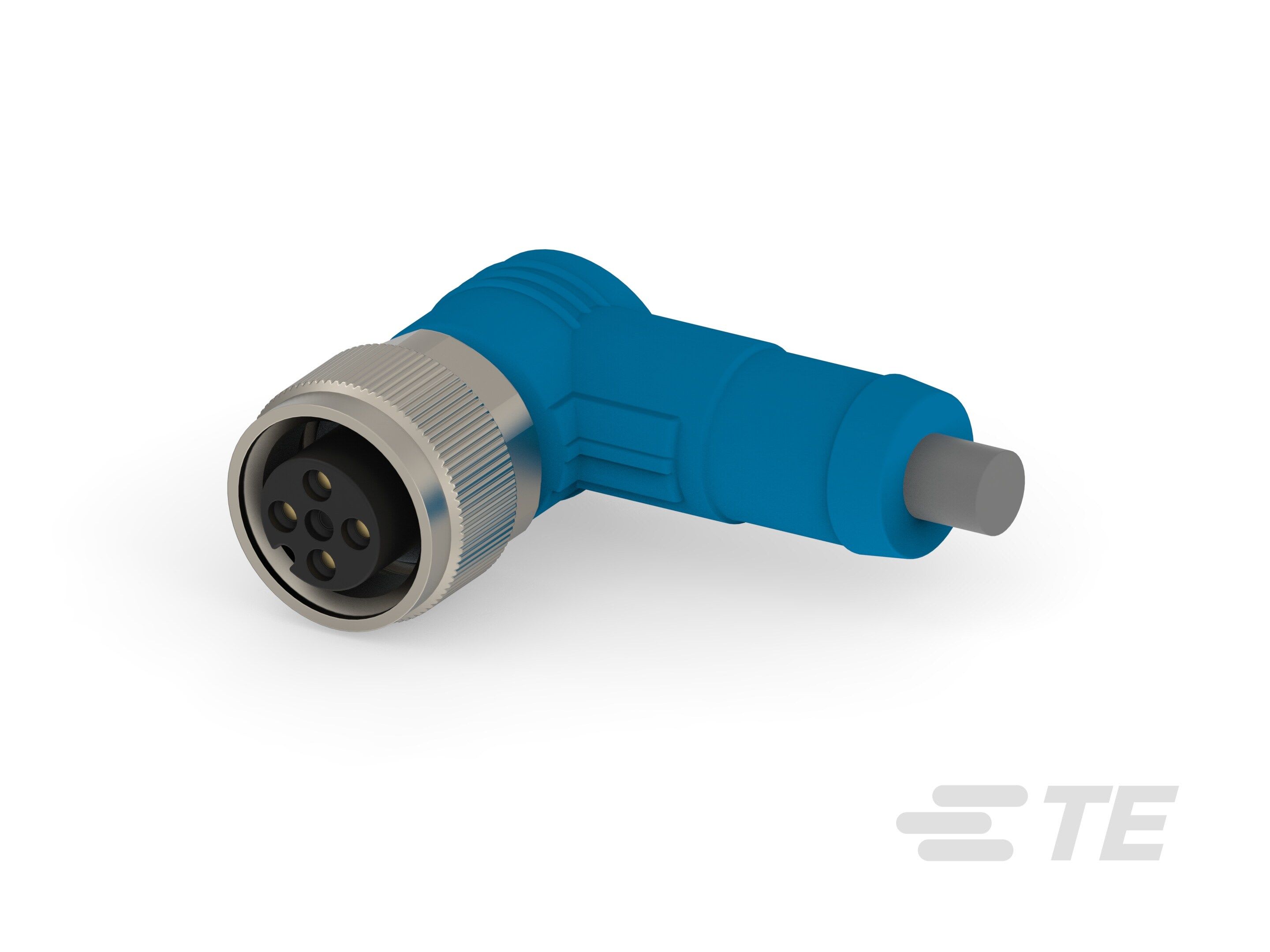 Te Entrelec - Cordons, Femelle, M12 Queue de cochon, Angle Droit, Gris