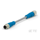 Te Entrelec - Cordons, Connecteur/Femelle, M12 vers M12, Droit, Gris