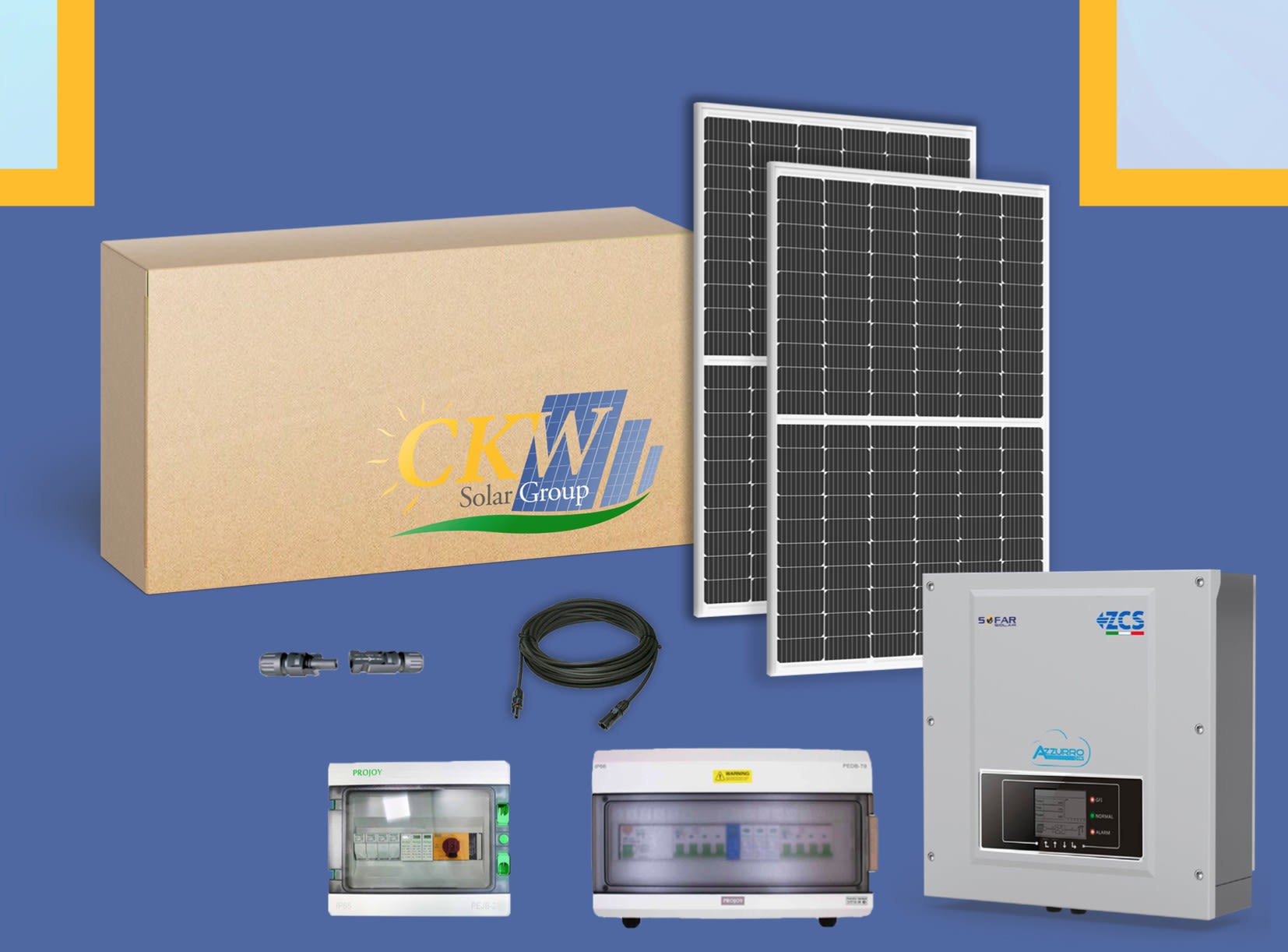 CKW Solar Group - Kit Sol. onduleur 9kW-triphase-24 panneaux 375W-sans fixation- ETN