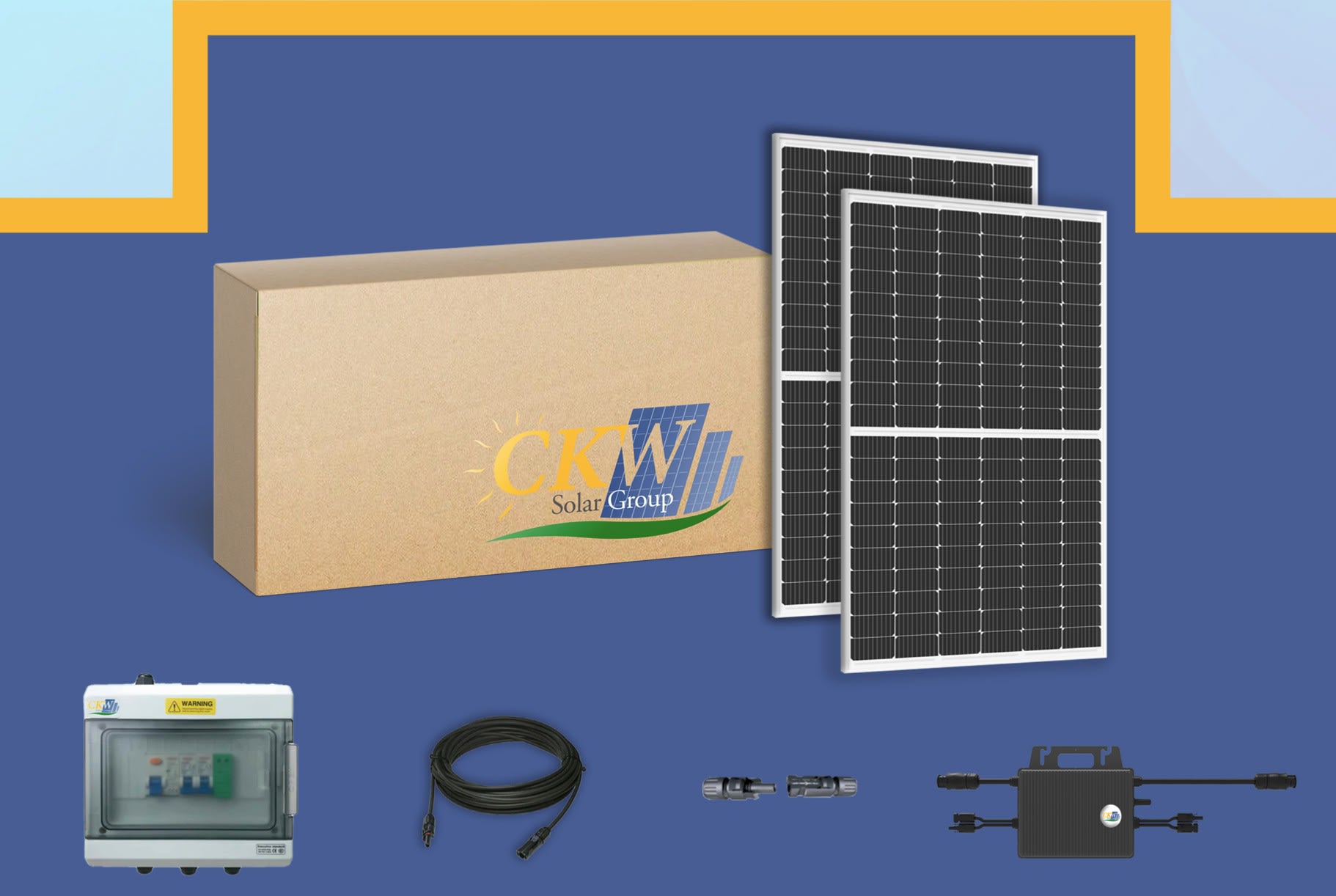 CKW Solar Group - Kit Solaire 6KW-8 micro-onduleur 800W-16 panneaux 375W-no fixation-Coffret AC