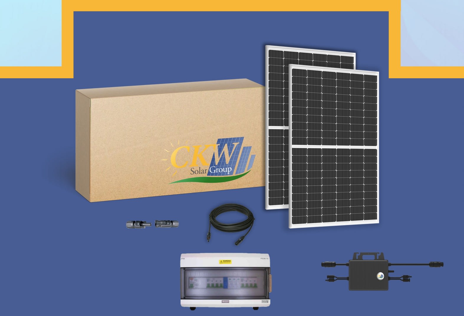 CKW Solar Group - Kit Solaire 9kW-12 micro-onduleur-24 panneaux 375W-sans fixation-Coffret AC