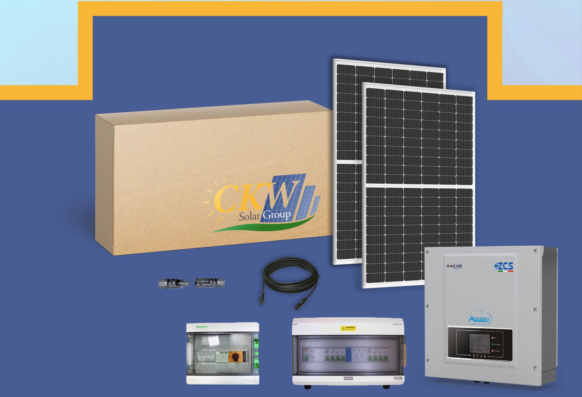 CKW Solar Group - Kit Solaire onduleur 6kW-triphase-16 panneaux 375W-sans fixation