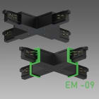 Fosnova - Raccord en X OMNITRACK PLUS noir en polycarbonate