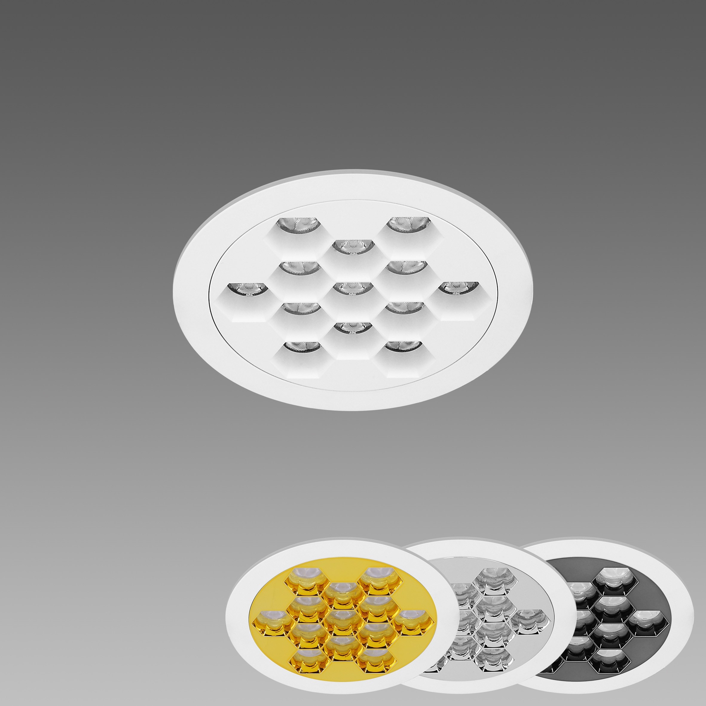 Fosnova - HONEY Led SMD 10W-14W CCT/ DIP Switch D165 blanc + chromé