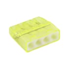 BLM - Borne de connexion transparente 4 entrées jaunes MINI green