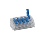 BLM - Borne à leviers transparente, bleu 5 entrées EASY CONNEX green