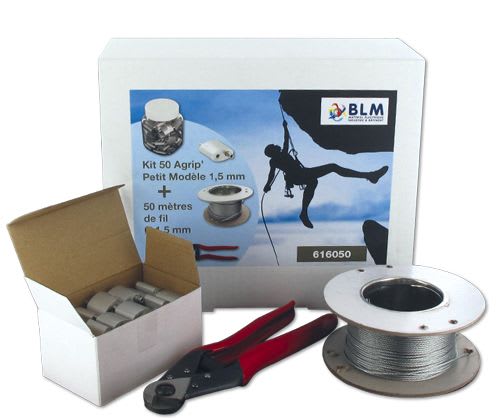 BLM - Lot de 50 Agrip GM + 50m filin 3mm + Pince