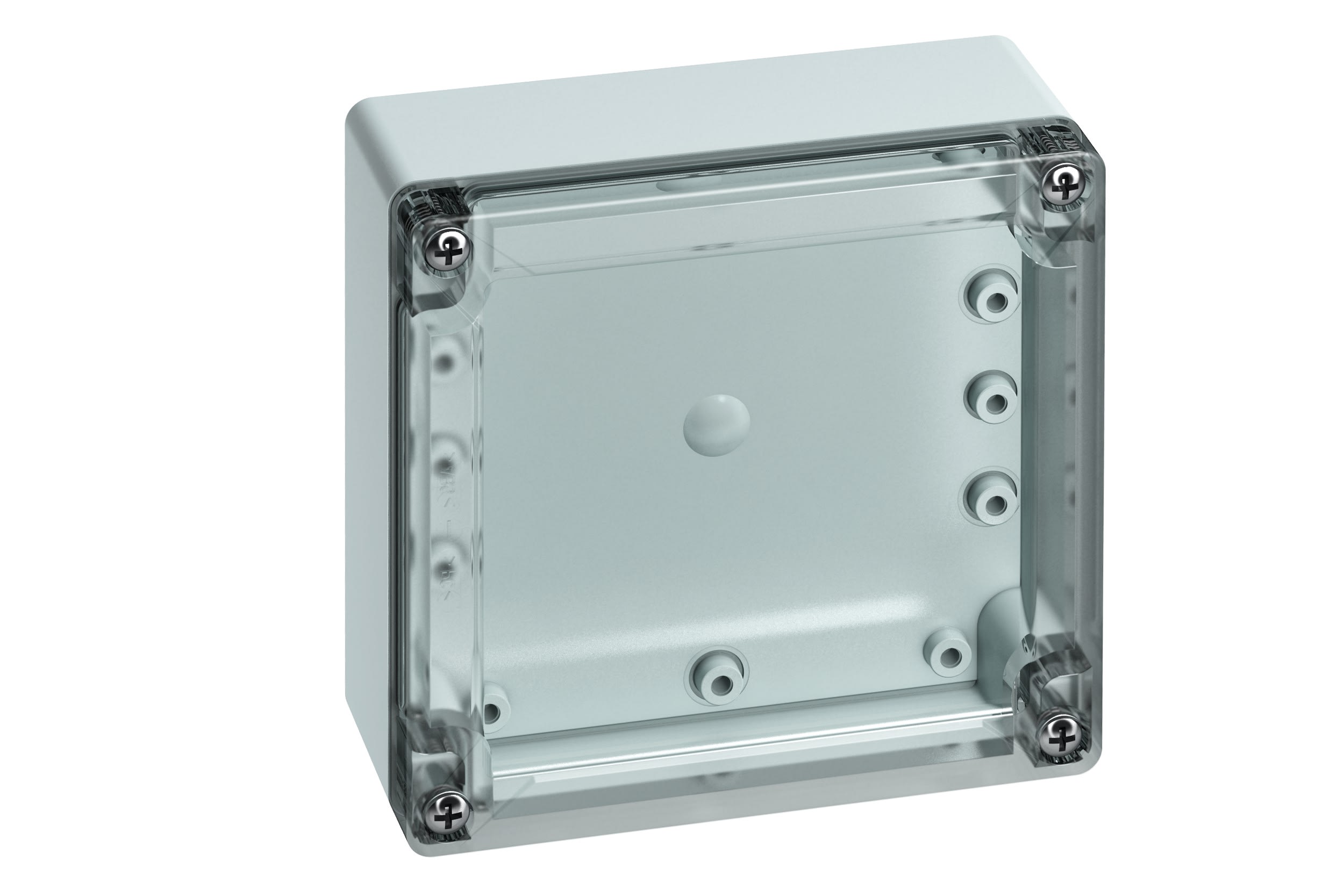 Spelsberg - TG ABS 1212-6-to*Boite faces lisses-ABS gris+couv. transparent-124x122x55 mm