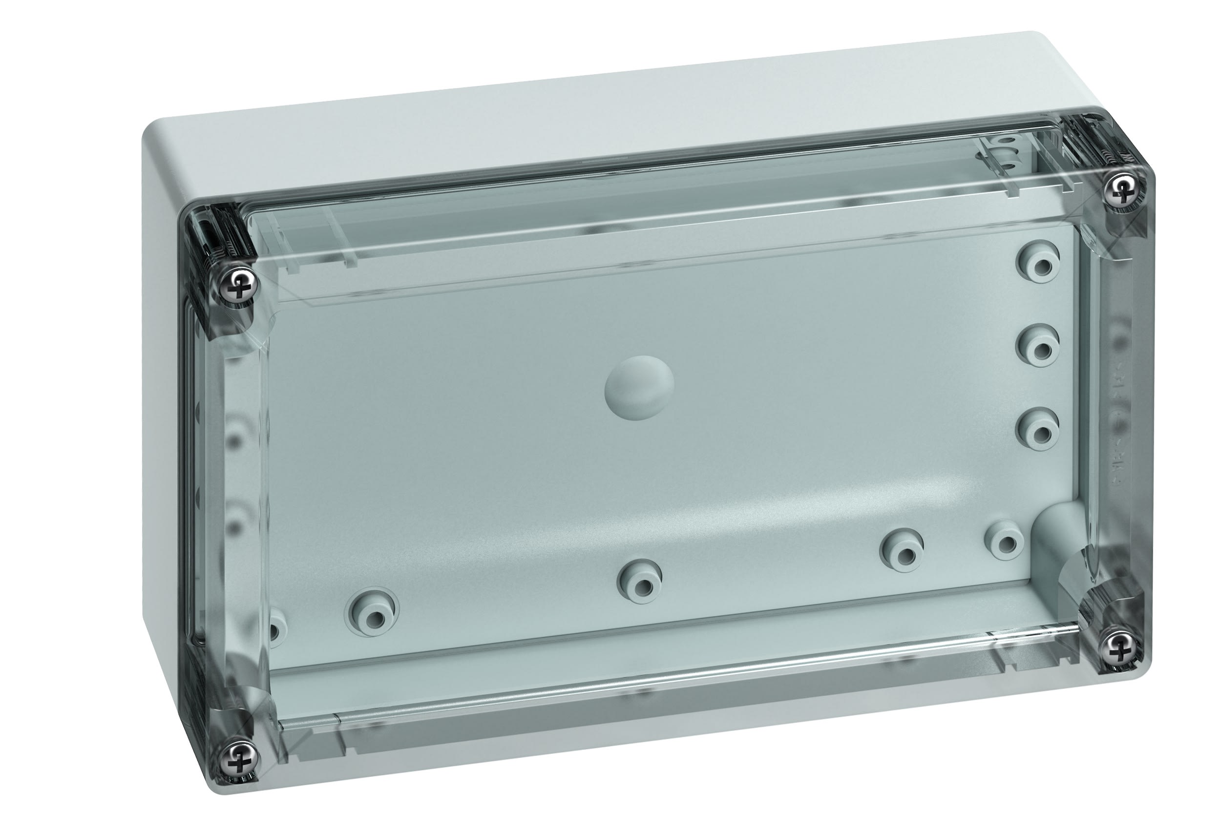 Spelsberg - TG ABS 2012-8-to*Boite faces lisses-ABS gris+couv. transparent-202x122x75 mm
