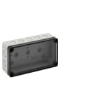 Spelsberg - TK PS 1809-6-tm*Bte.+estampages-Polystyrène gris+couv.transparent-180x94x57mm