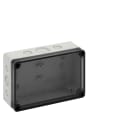 Spelsberg - TK PS 1811-6f-tm*Bte.+estampages-Polystyrène gris+couv.transp.-180x110x63 mm