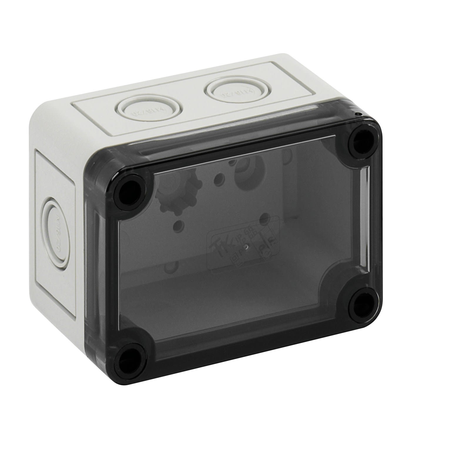 Spelsberg - TK PC 97-6-tm*Boite+estampages-Polycarbonate gris+couv.transparent-94x65x57mm