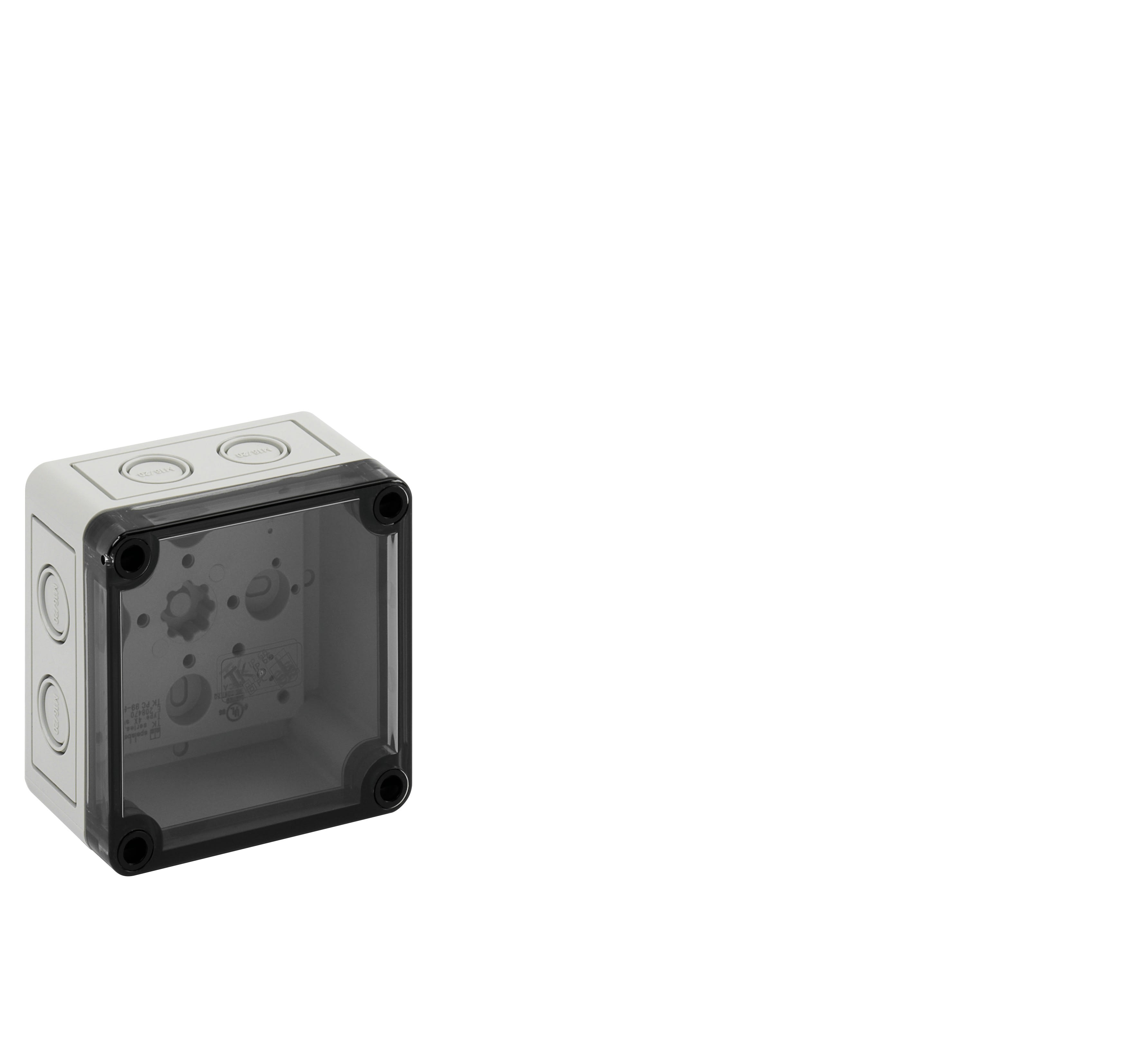 Spelsberg - TK PC 99-6-tm*Boite+estampages-Polycarbonate gris+couv.transparent-94x94x57mm