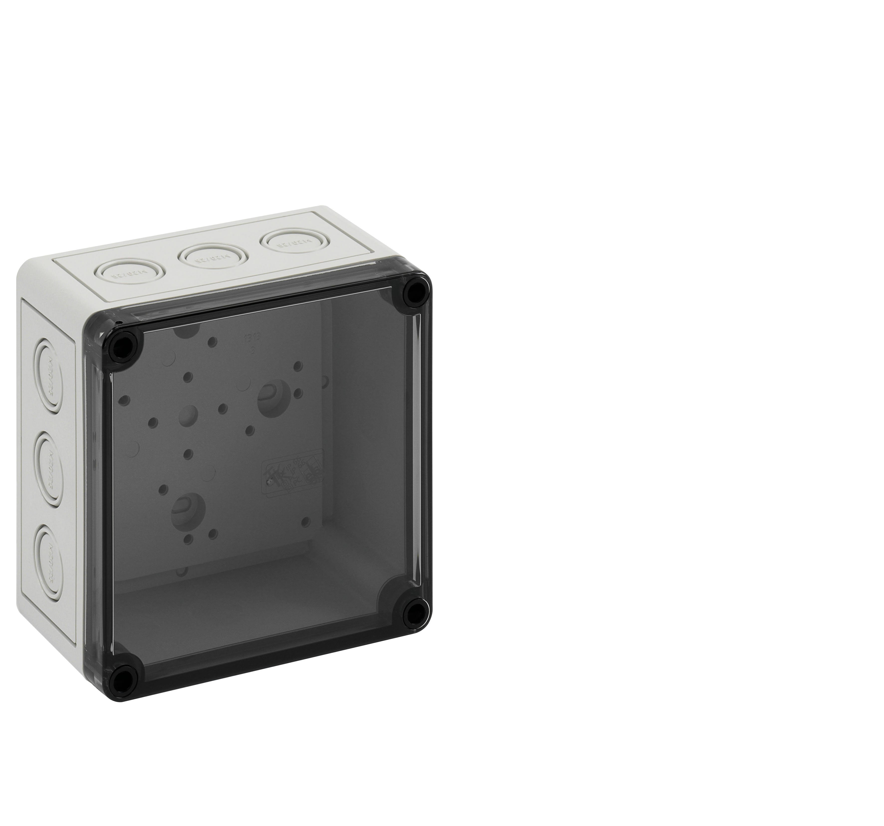 Spelsberg - TK PC 1313-7-tm*Boite+estampages-Polycarbonate gris+couv.transp.-130x130x75mm