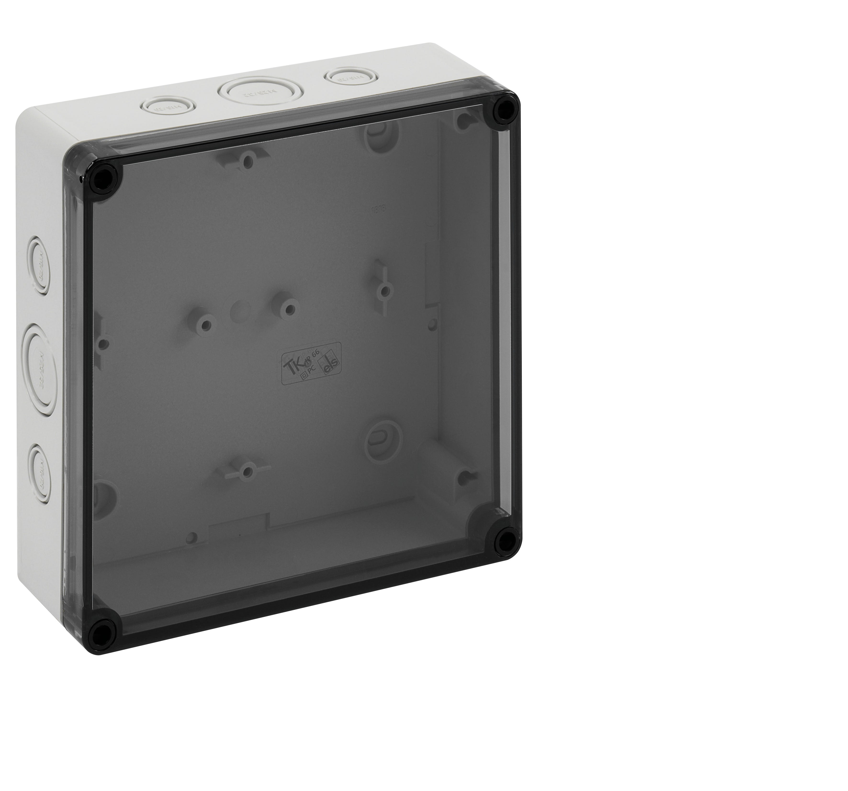 Spelsberg - TK PC 1818-6f-tm*Boite+estampages-Polycarb. gris+couv.transp.-182x180x63 mm