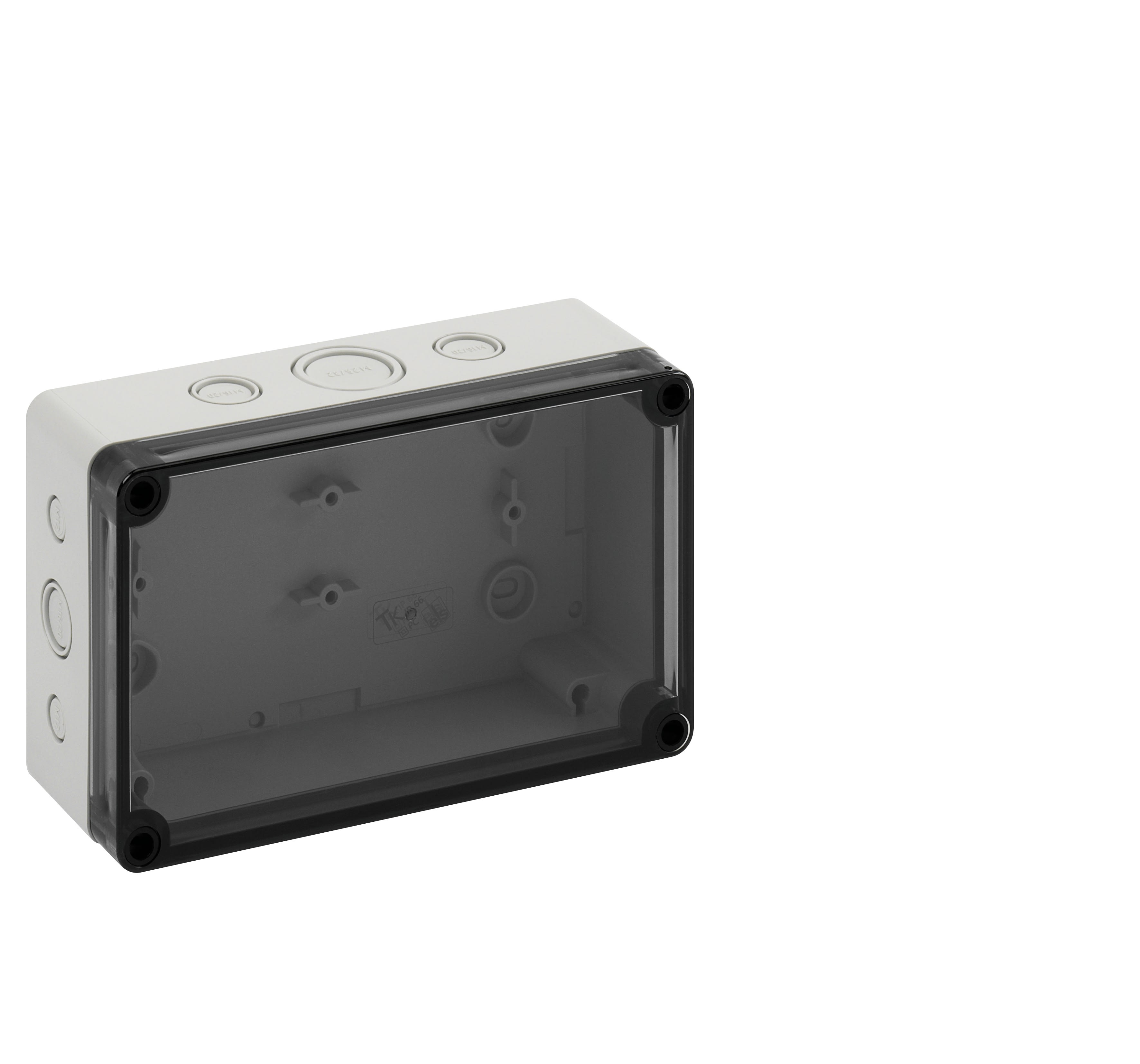 Spelsberg - TK PC 1811-6f-tm*Boite+estampages-Polycarbonate gris+couv.transp.-180x110x63 mm