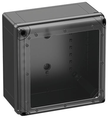 Spelsberg - GEOS-L 3030-18-to/sw*Boitier Outdoor-Polycarb.noir+couv.transp.-300x300x180 mm