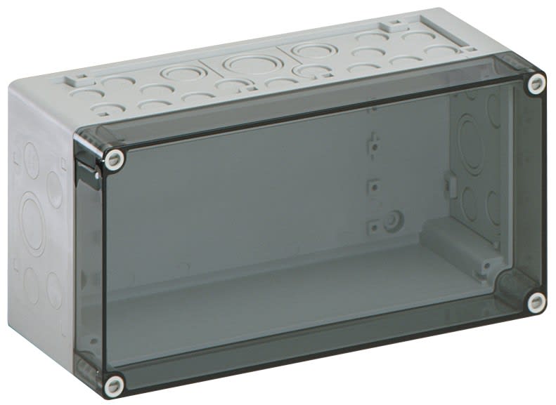 Spelsberg - AKL 1-t * Boite avec estampages-Polystyrol gris+couv. transp.-302x232x110 mm