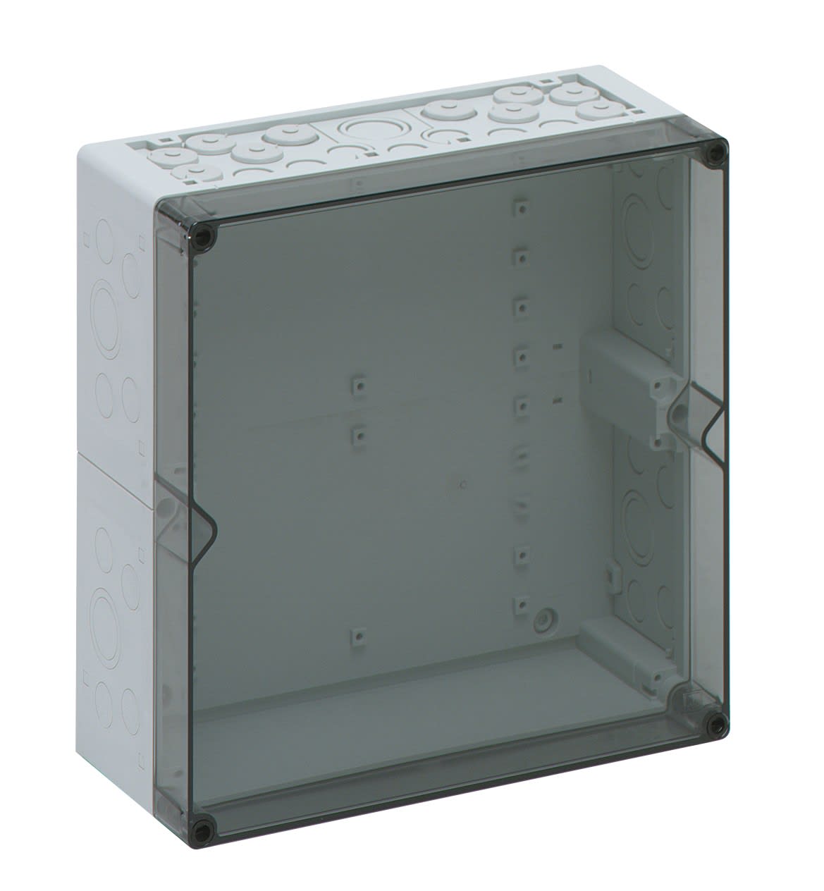 Spelsberg - AKi 2-t*Boite avec estampages-Polycarb. gris+couv. transparent-300x300x132 mm