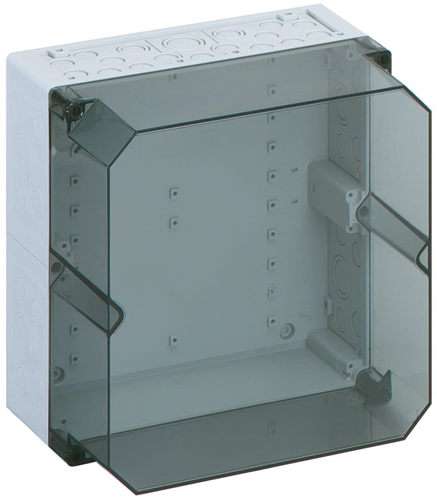 Spelsberg - AKL 2-th * Boite avec estampages-Polystyrol gris+couv. transp.-300x300x209 mm