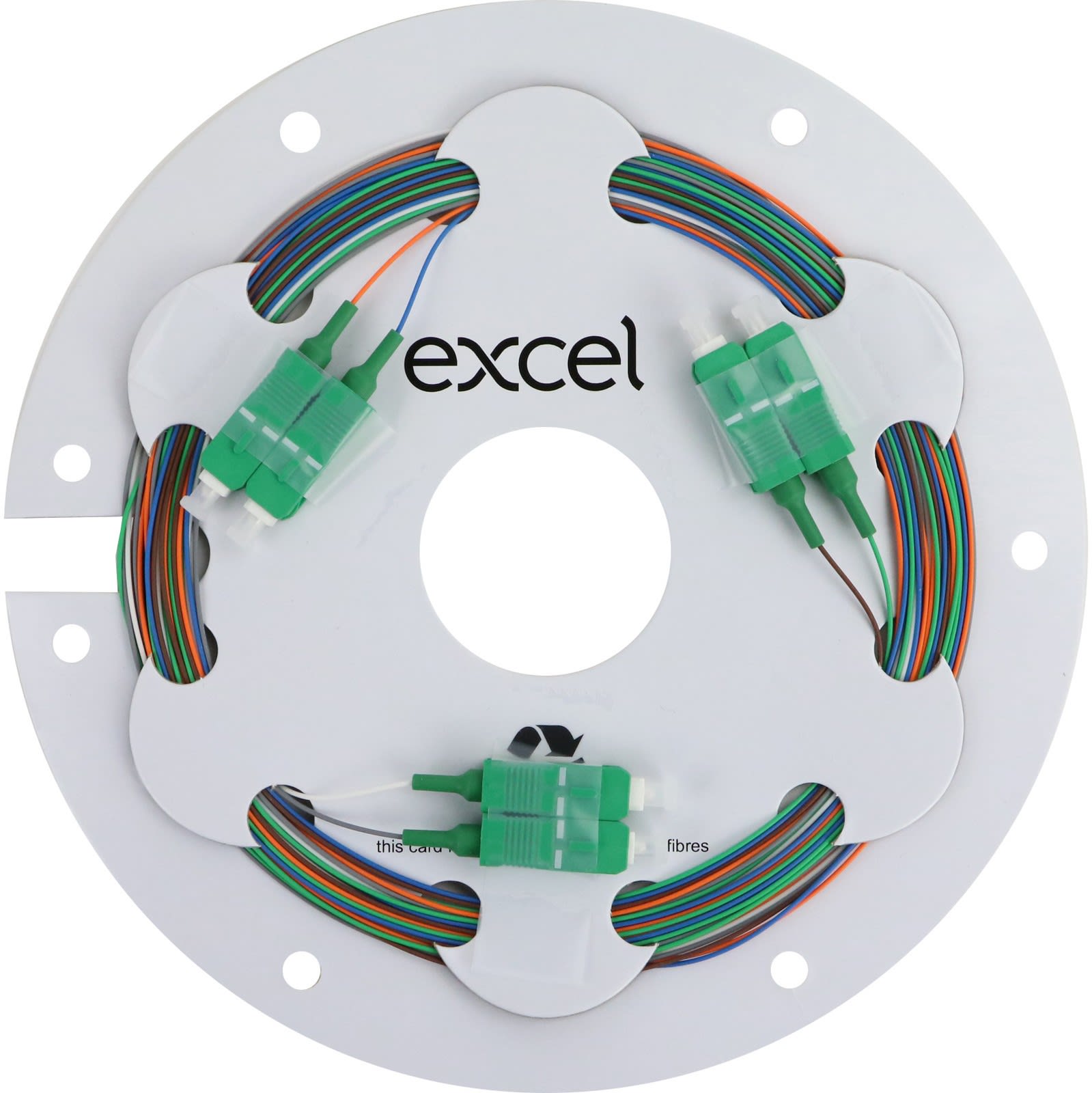 Excel - Pigtail Fibre Enbeam OS2 9/125 SC/APC Paquet de 12 Couleurs (TIA 598) 2 m