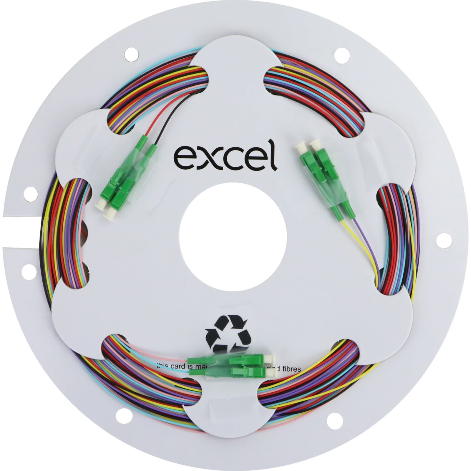 Excel - Pigtail Fibre Enbeam OS2 9/125 LC/APC Paquet de 12 Couleurs (TIA 598) 2 m