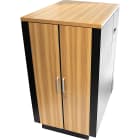 Excel - Baie Environ ACR Insonorisée 24U avec Finition en Bois et Métal Noir