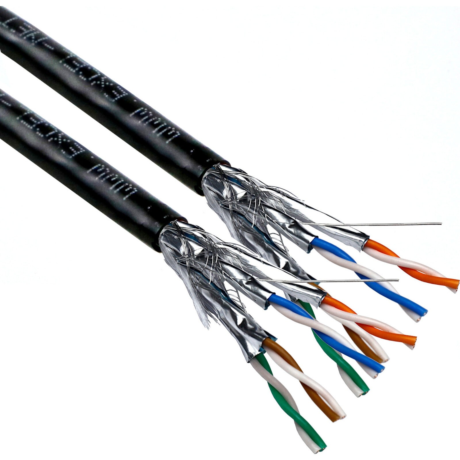 Excel - Câble 2x4P Excel Cat6A S/FTP LSOH CPR Euroclasse B2ca T500 m Noir