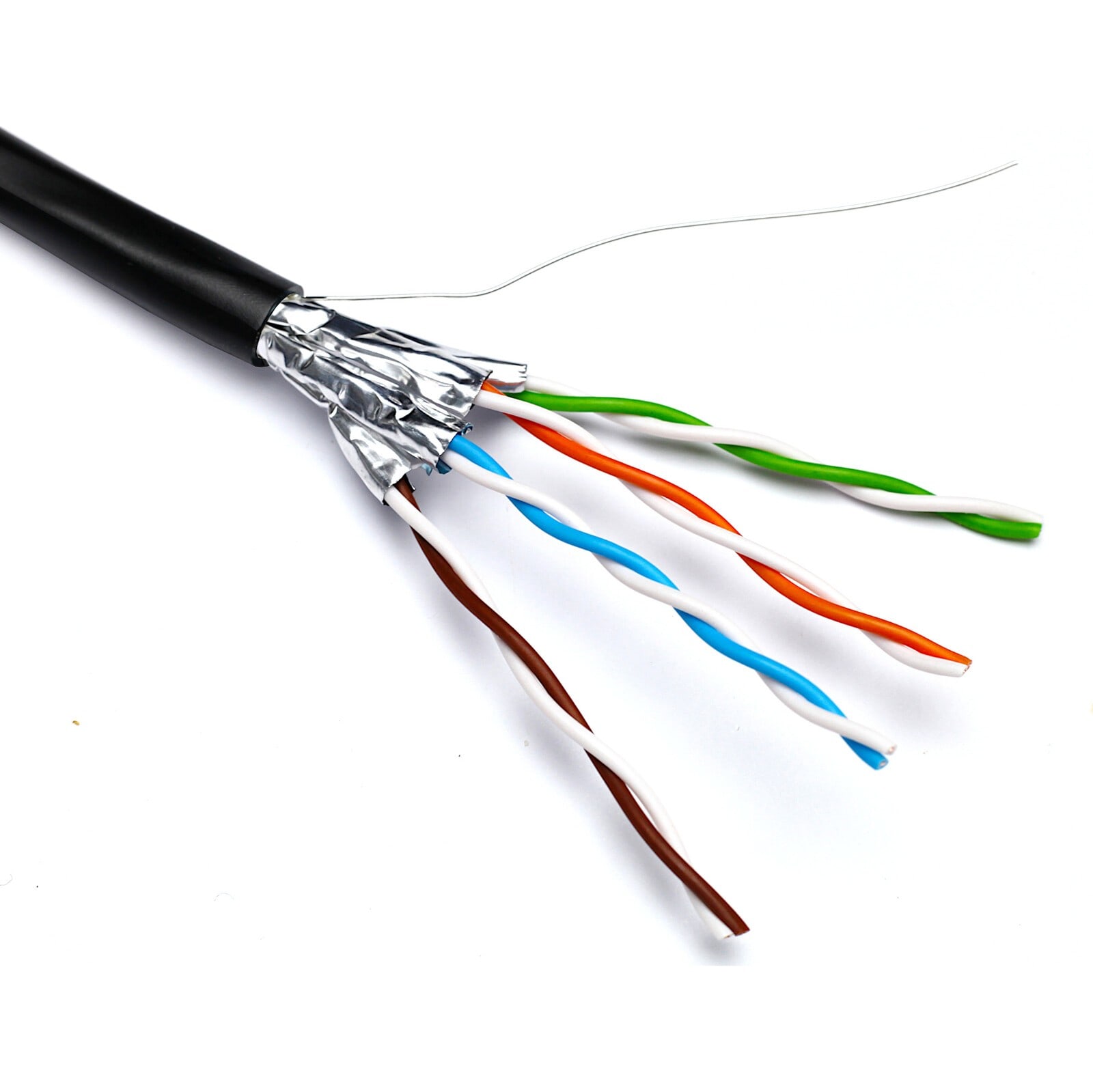 Excel - Câble de Cat6A U/FTP Extérieur Fca PE Boîte de 500 m Noir