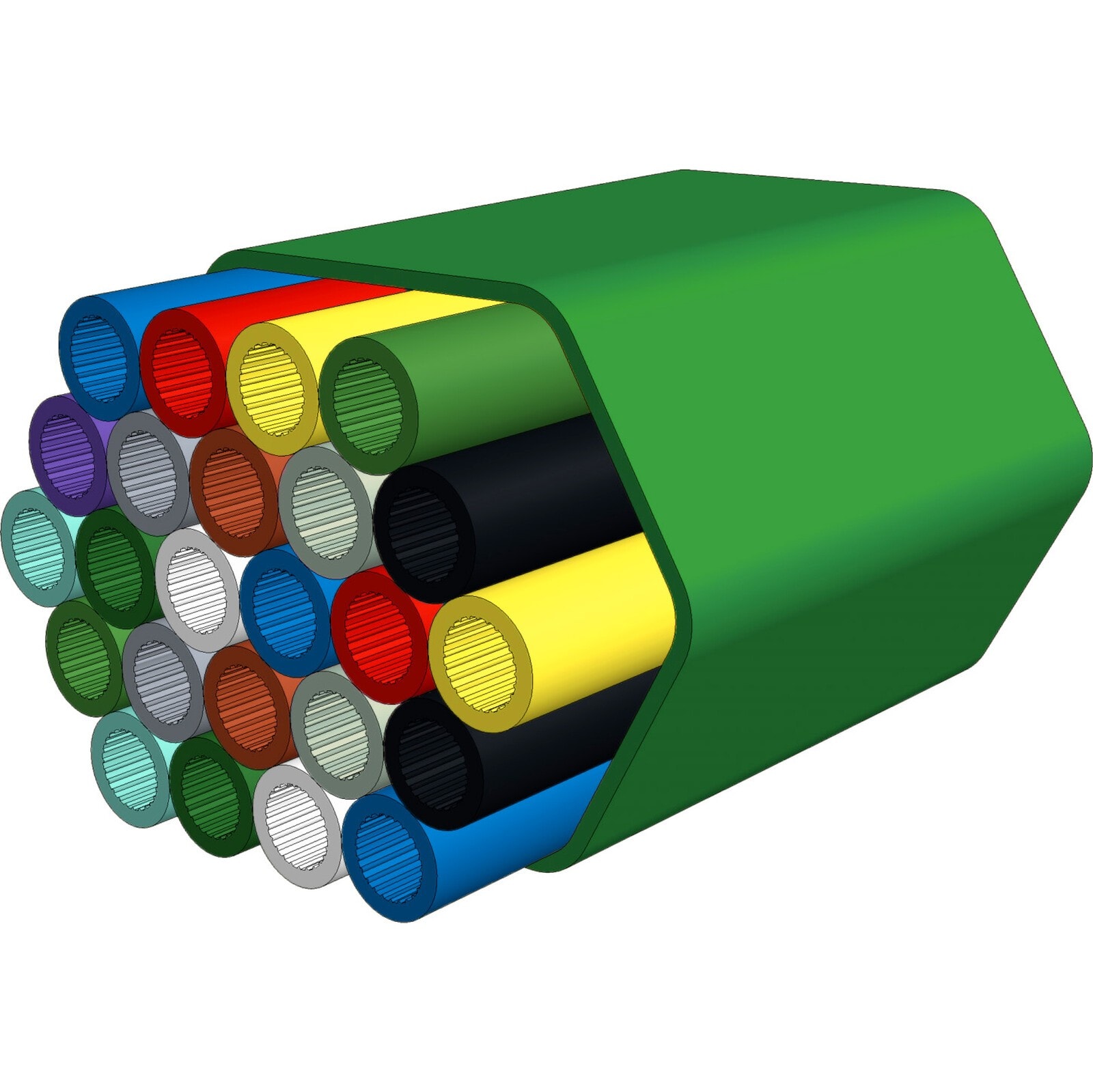 Excel - Enbeam Tube de Soufflage Extérieur à 24 Voies 5/3,5 mm Vert