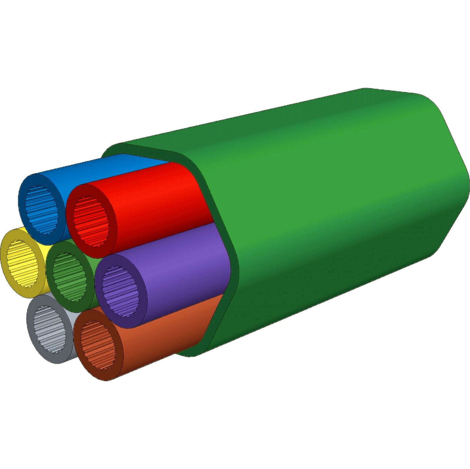 Excel - Enbeam 7 Voies Tube de Soufflage Extérieur 7/5,5 mm Vert