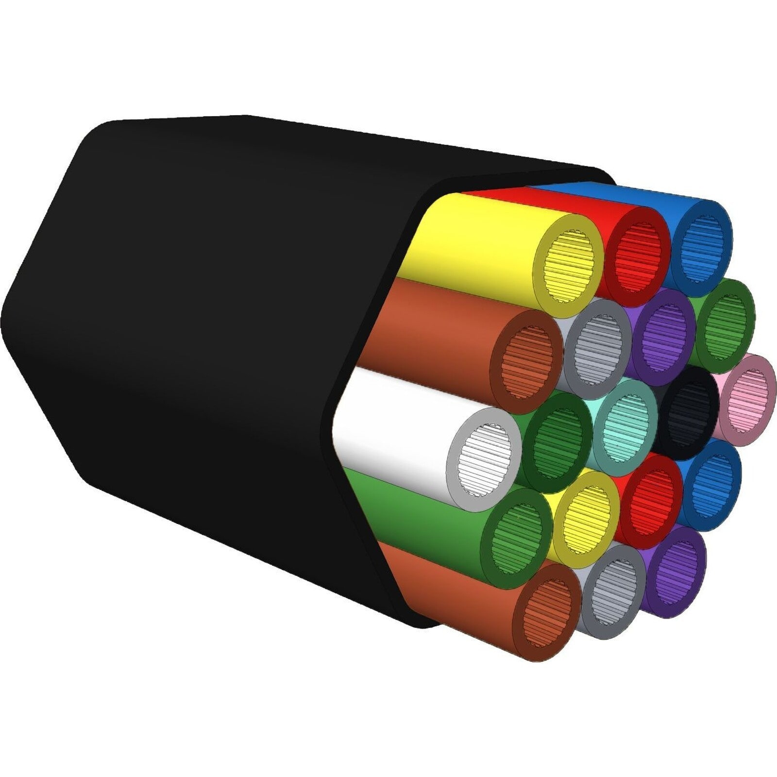 Excel - Enbeam 19 Voies Tube de Soufflage Extérieur 5/3,5 mm Noir