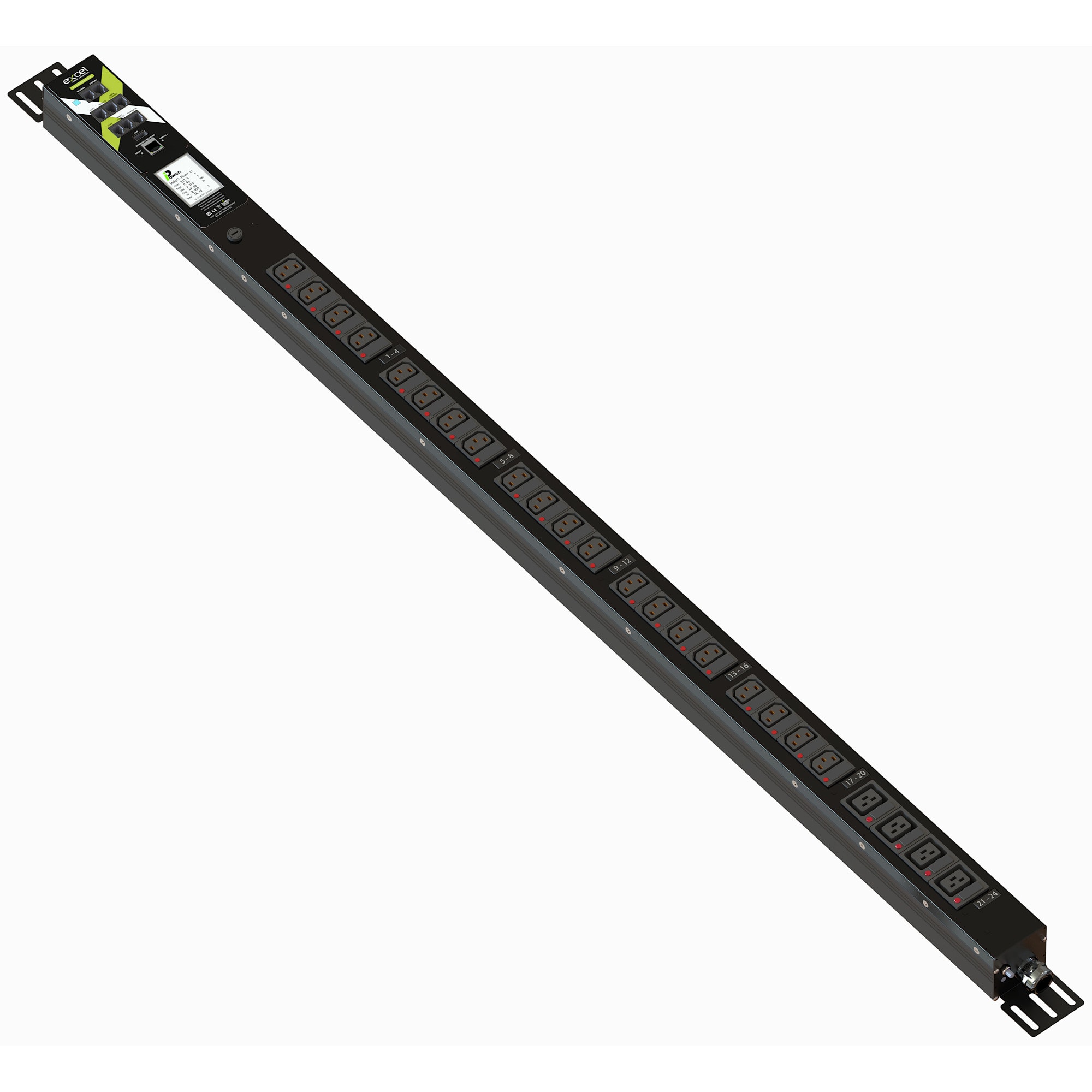 Excel - VT 1P PDU 20xC13 4xC19 INT1 32A Comm 3 m BF