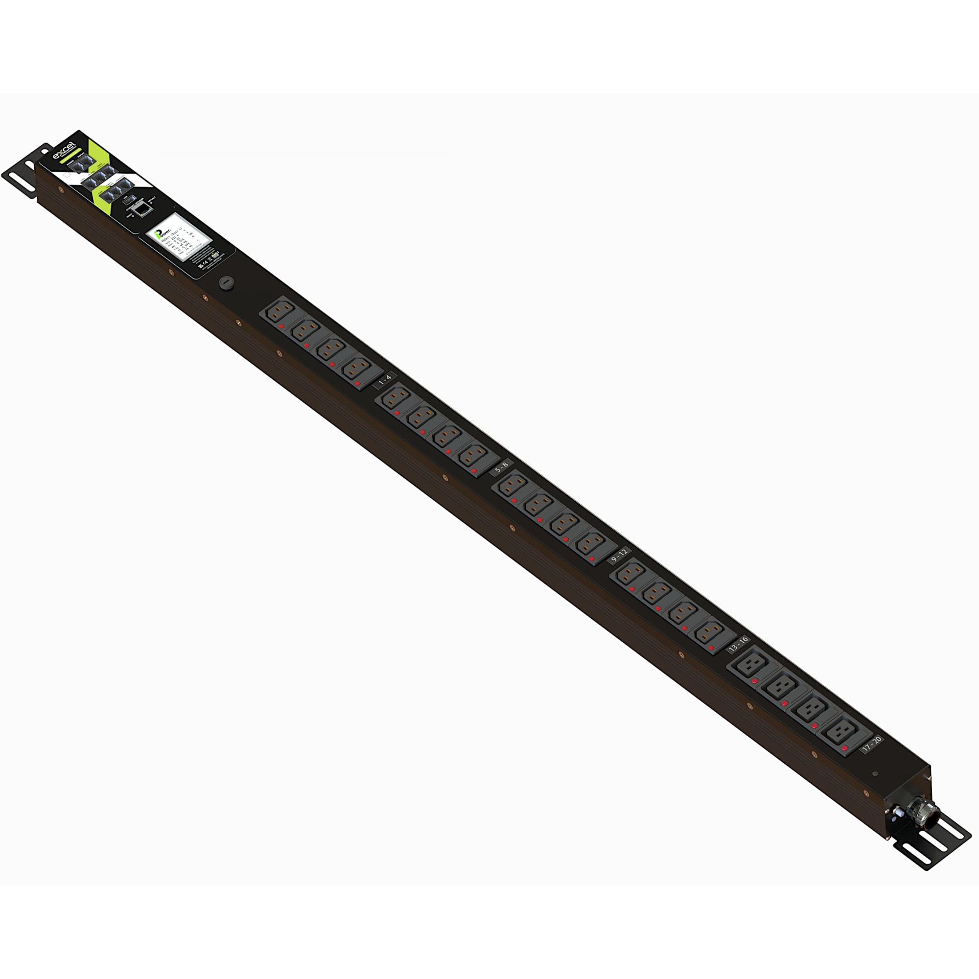 Excel - VT 1P PDU 16xC13 4xC19 INT1 16A Comm 3 m TF