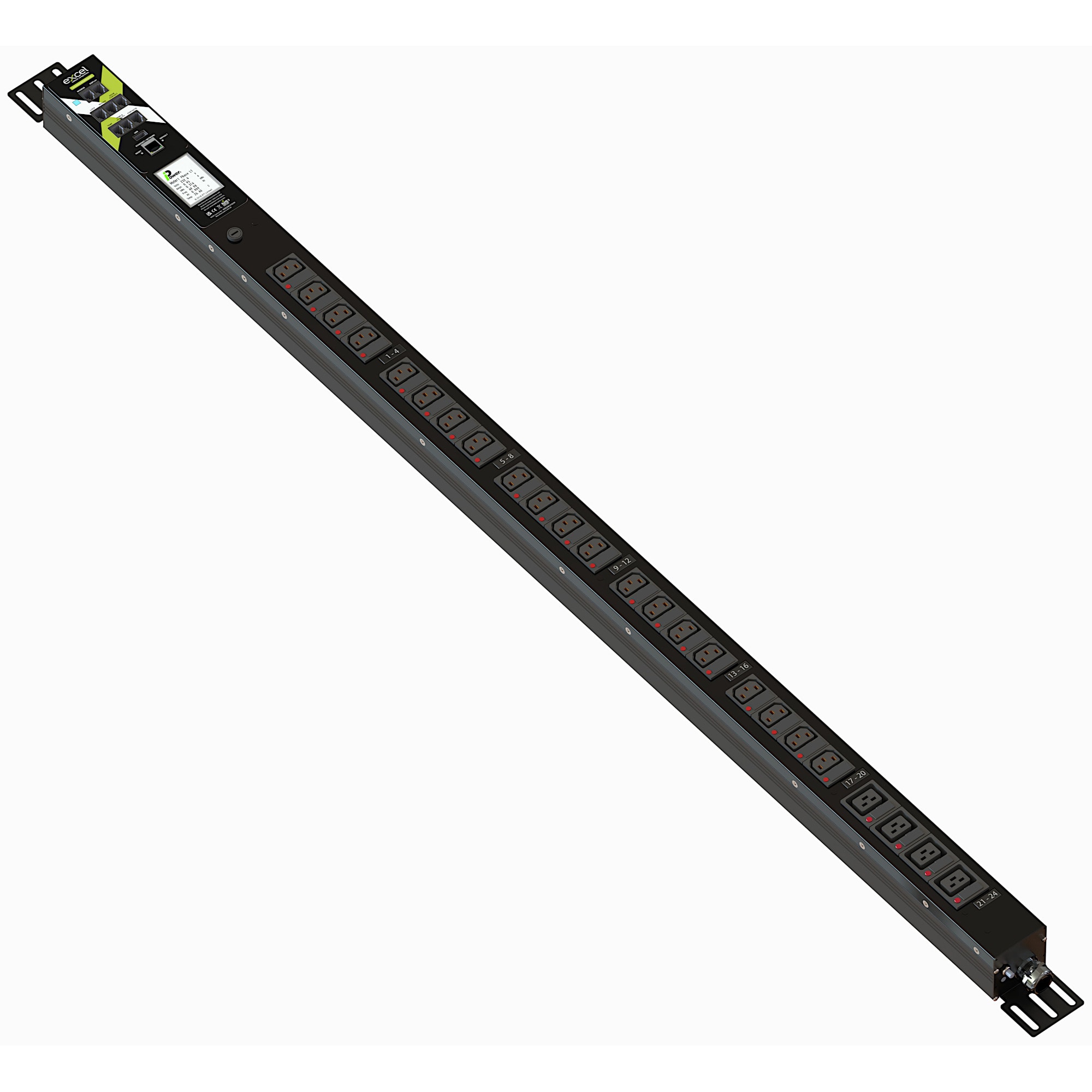 Excel - VT 1P PDU 20xC13 4xC19 INT1 16A Comm 3 m TF