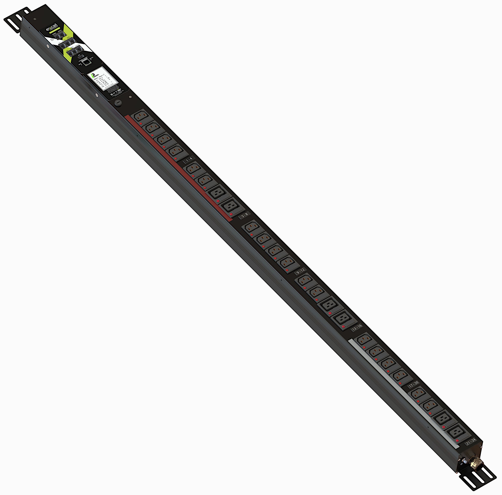 Excel - VT 3P PDU 18xC13 6xC19 INT1 16A Comm 3 m TF