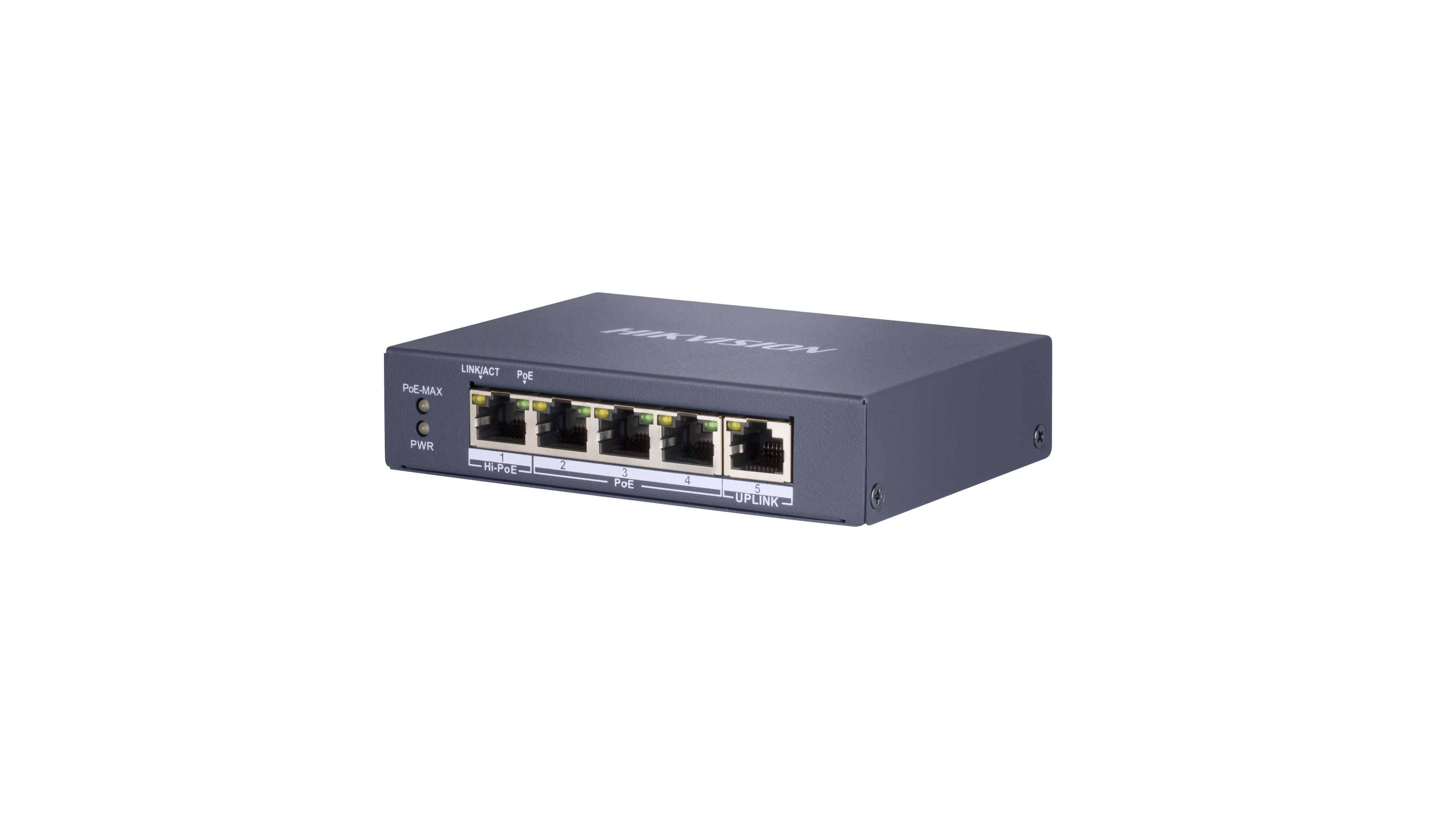 Hikvision - DS-3E0505HP-E Switch POE non managed 4 ports Gigabit
