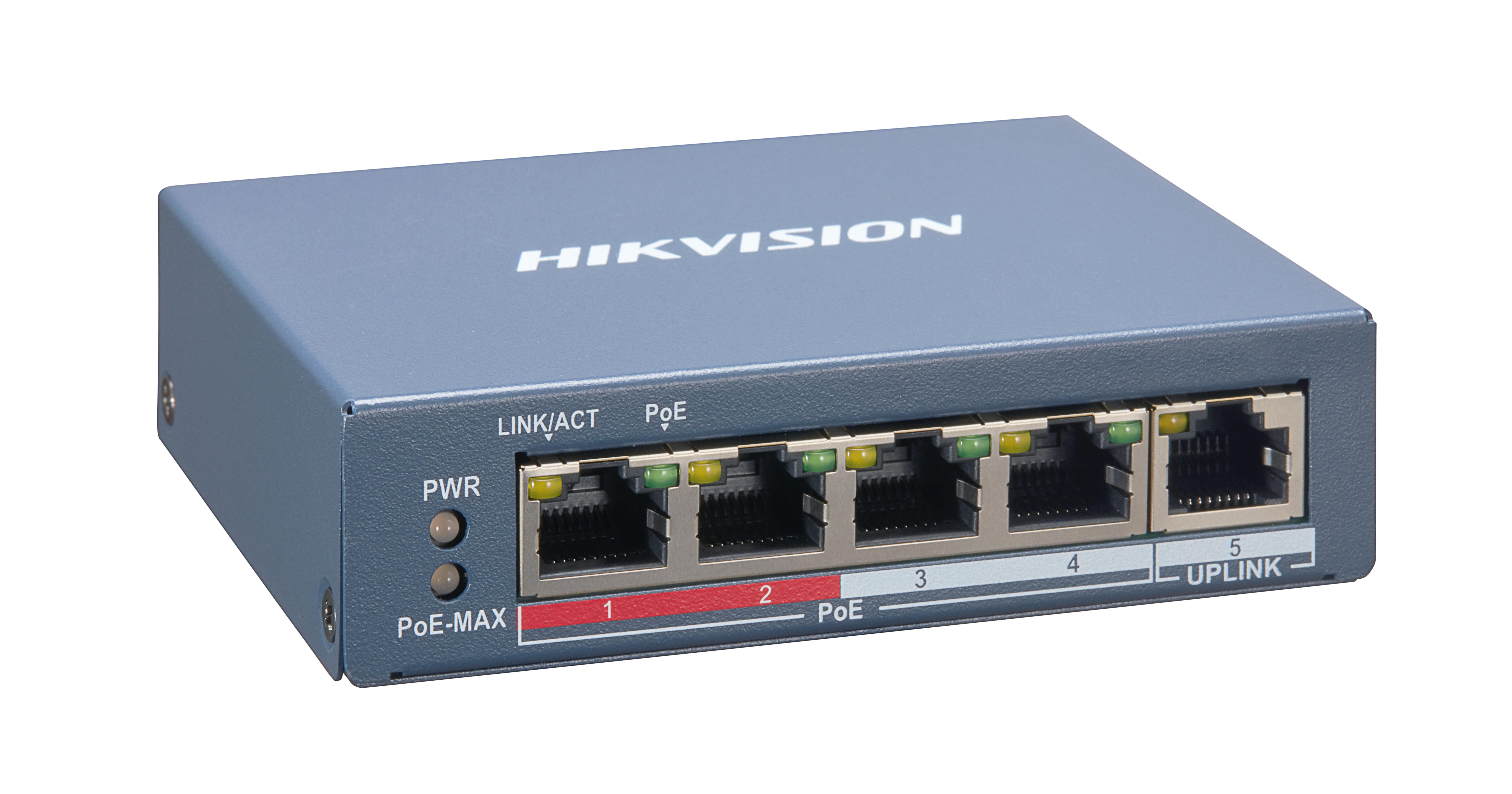 Hikvision - DS-3E1105P-EI Switch POE gestion intelligente 4 ports