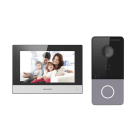 Hikvision - DS-KIS603-P Kit d'interphonie vidéo IP pour villa/maison, un bouton d'appel