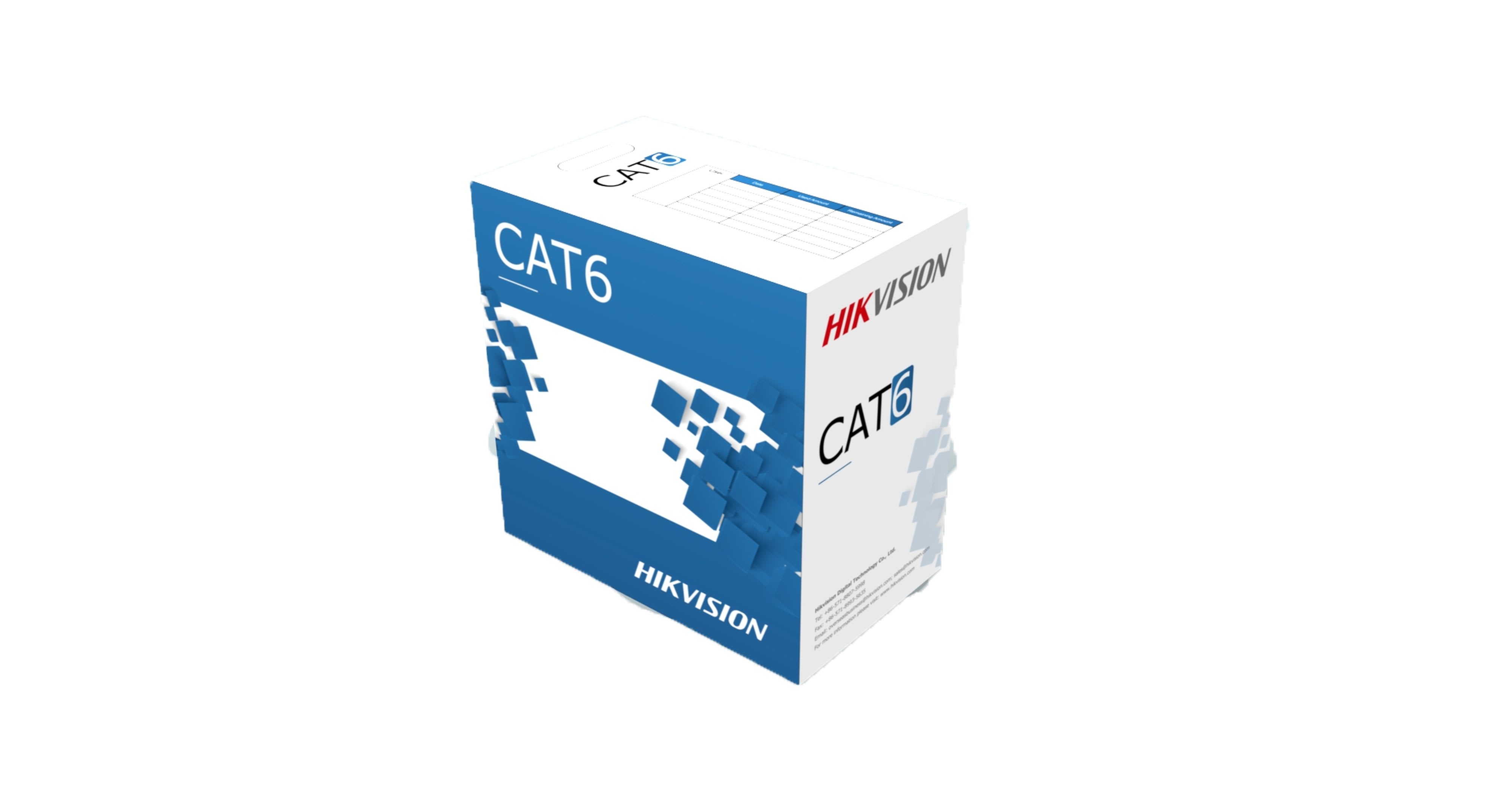 Hikvision - DS-1LN6-UE-W Câble réseau CAT5E UTP 305m, cuivre solide, 0,53mm, CM, noir