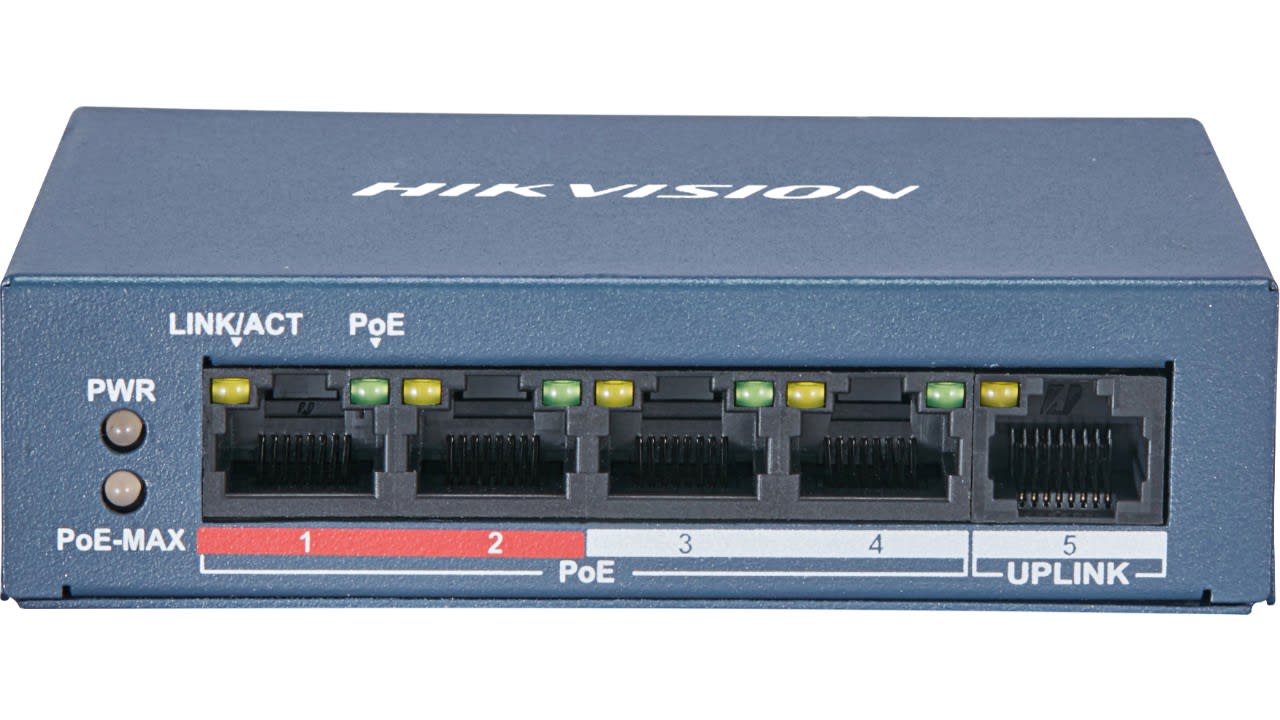 Hikvision - Switch POE non managed 4 ports budget PoE 35W